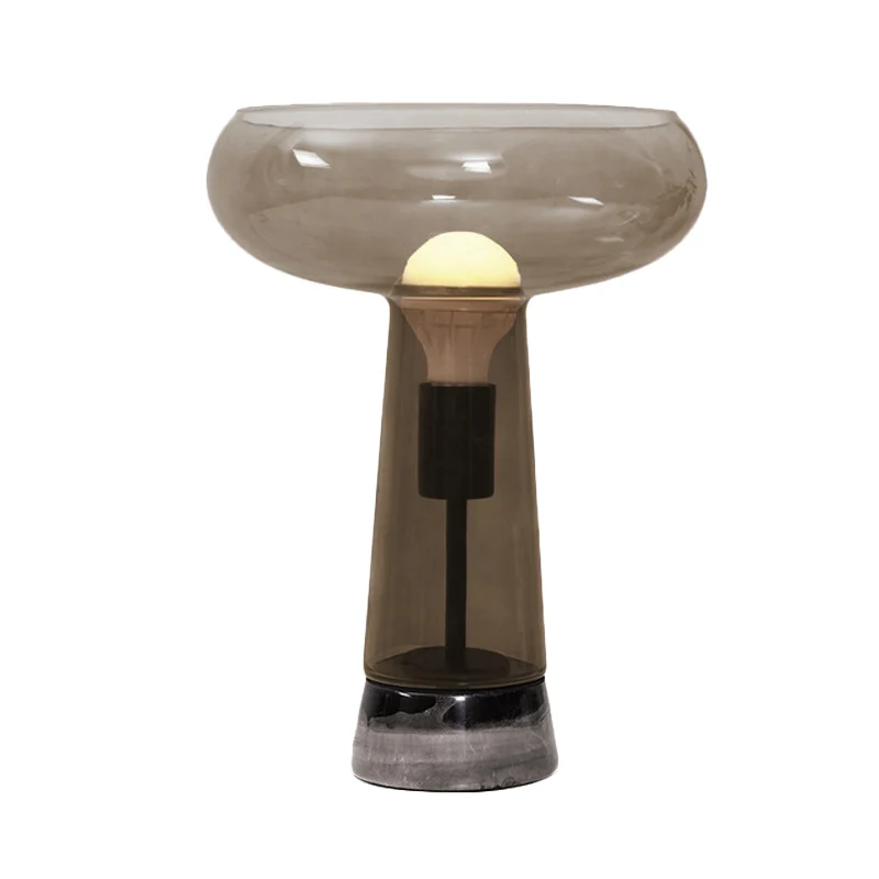 Modernisme Aquarium Éclairage de Bureau Verre à Café 1 Lumière Salon Lampe de Table de Nuit Clearhalo
