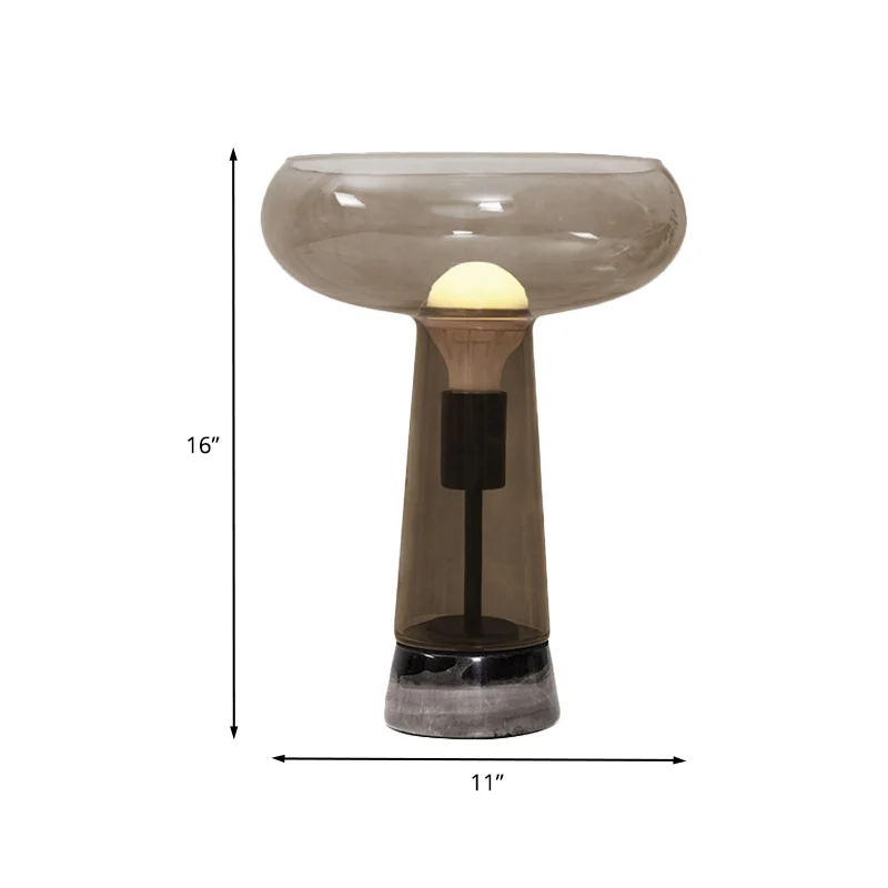 Modernisme Aquarium Éclairage de Bureau Verre à Café 1 Lumière Salon Lampe de Table de Nuit Clearhalo