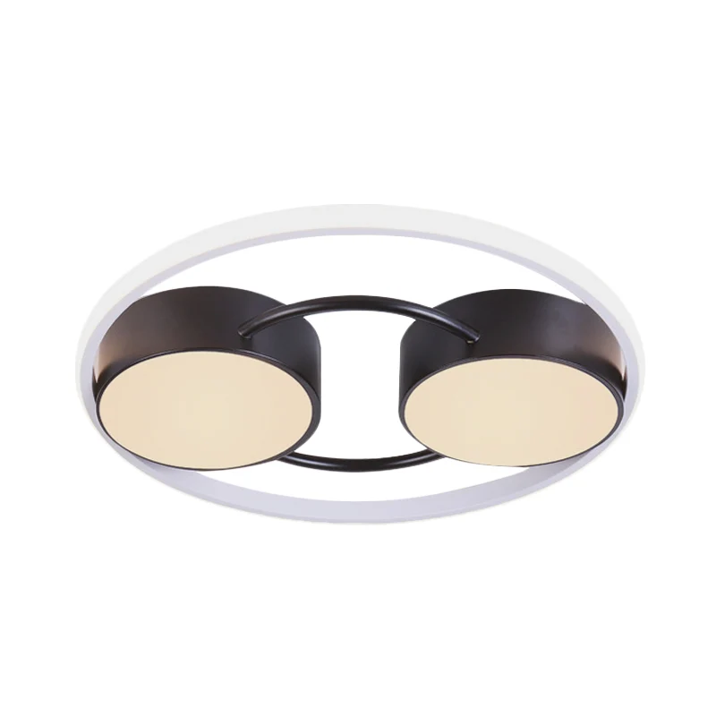 Moderniste Double petit tambour plafonnier en métal 18 "/ 21,5" W LED plafonnier encastré pour chambre à coucher en noir,...