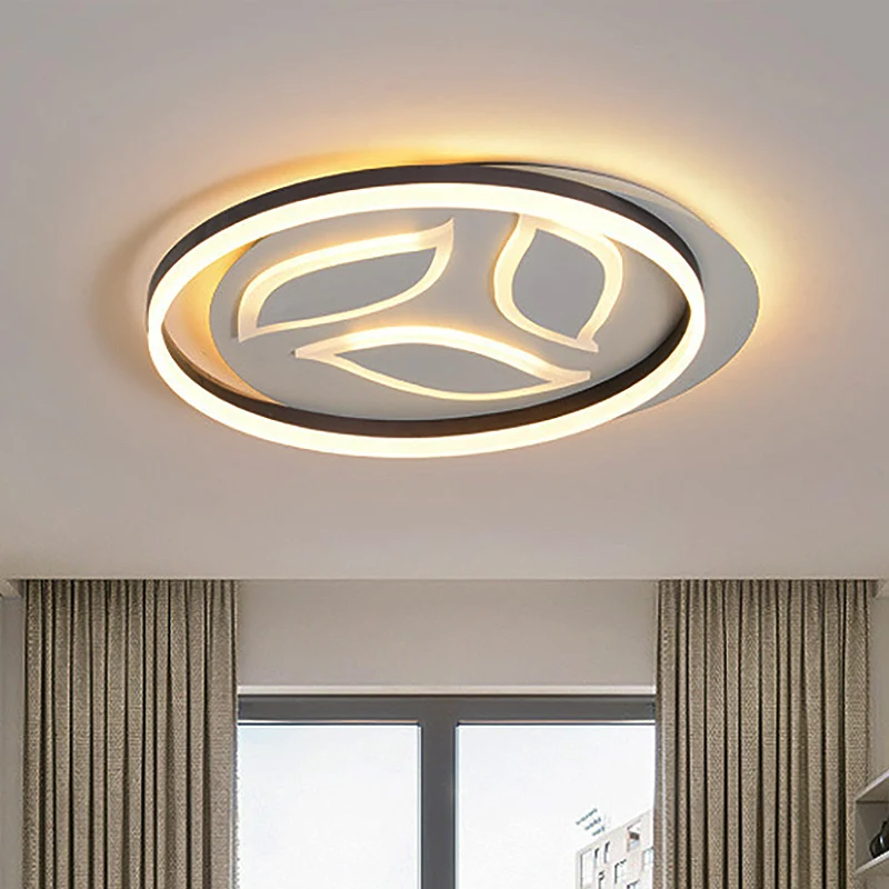 Montage semi-encastré à LED pour chambre à coucher avec abat-jour en métal en forme de feuille Luminaire semi-encastré mar...