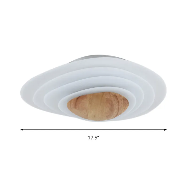 Nordic Planet Plafonnier LED en acrylique blanc pour chambre à coucher, plafonnier en blanc chaud/blanc, 45,7 cm/60,1 cm d...