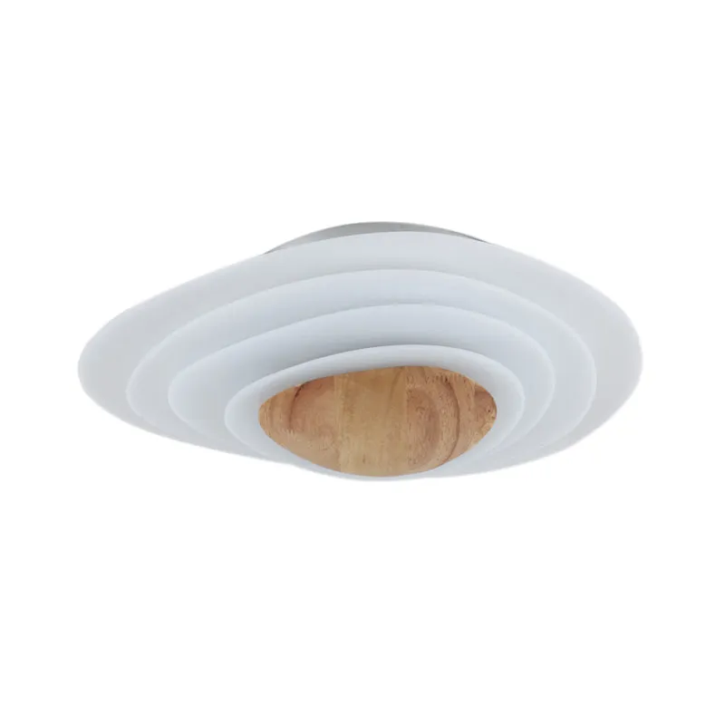 Nordic Planet Plafonnier LED en acrylique blanc pour chambre à coucher, plafonnier en blanc chaud/blanc, 45,7 cm/60,1 cm d...