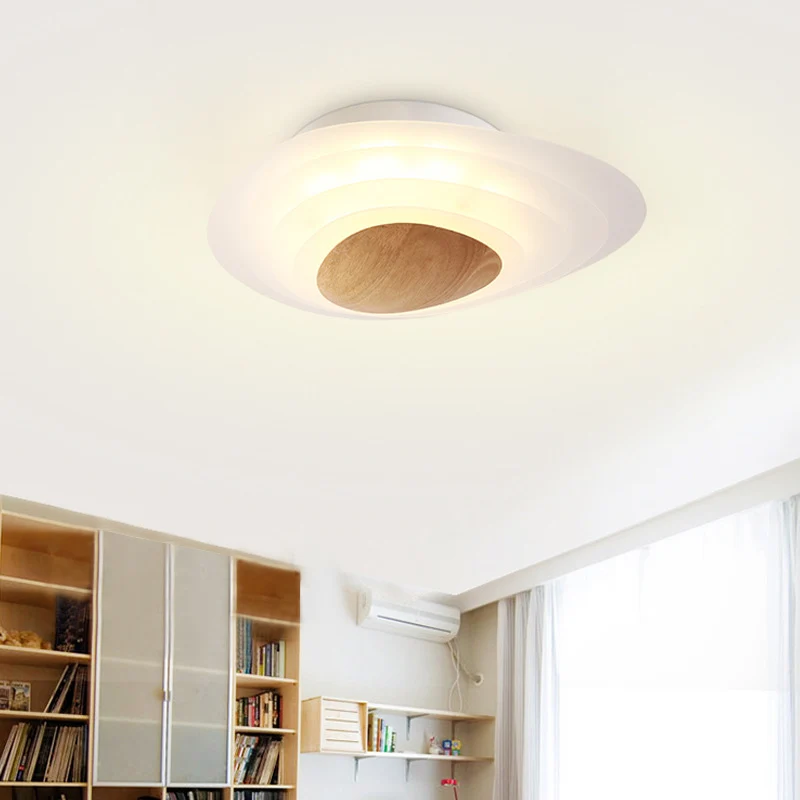 Nordic Planet Plafonnier LED en acrylique blanc pour chambre à coucher, plafonnier en blanc chaud/blanc, 45,7 cm/60,1 cm d...
