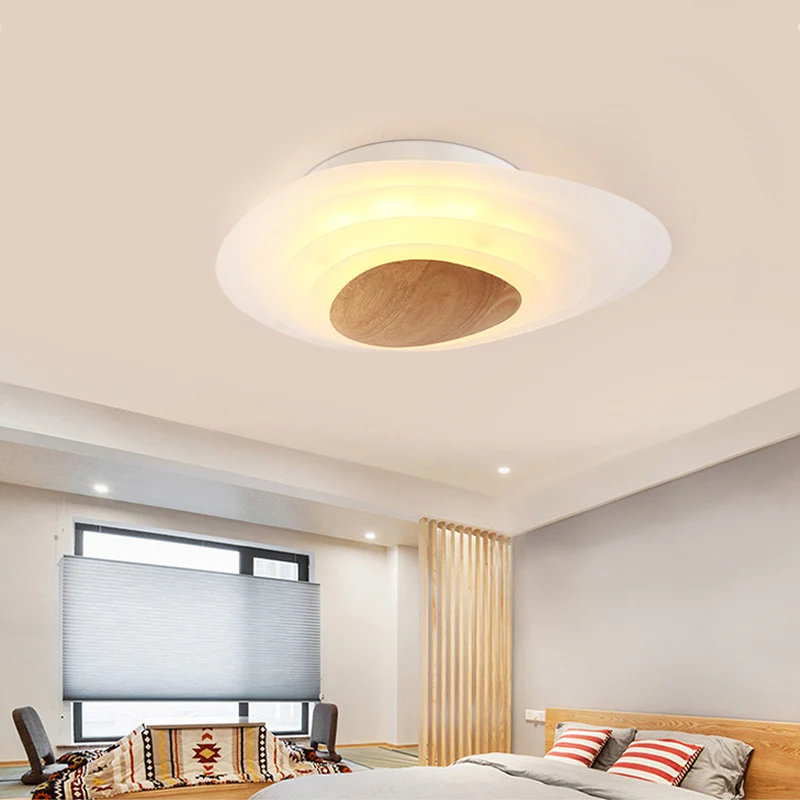 Nordic Planet Plafonnier LED en acrylique blanc pour chambre à coucher, plafonnier en blanc chaud/blanc, 45,7 cm/60,1 cm d...