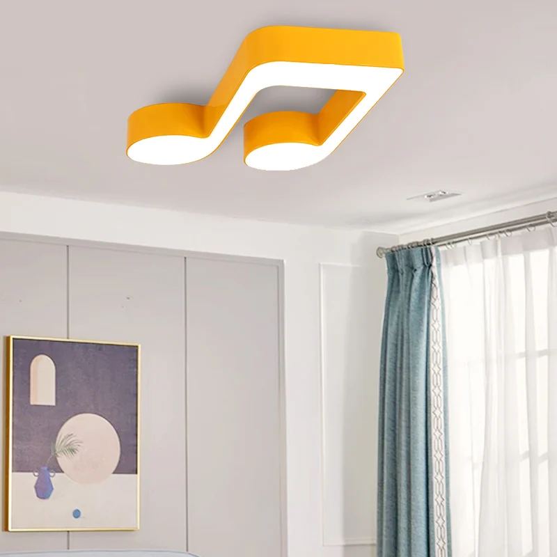 Note de musique plafonnier affleurant en métal belle lampe de plafond de couleur vive Clearhalo