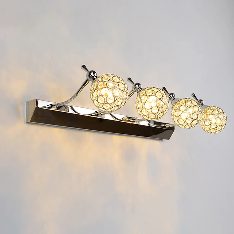Orbit Applique murale moderniste élégante en cristal transparent 3/4 lumières finition noire pour miroir de courtoisie, lu...