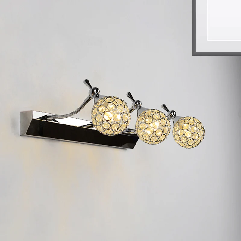 Orbit Applique murale moderniste élégante en cristal transparent 3/4 lumières finition noire pour miroir de courtoisie, lu...