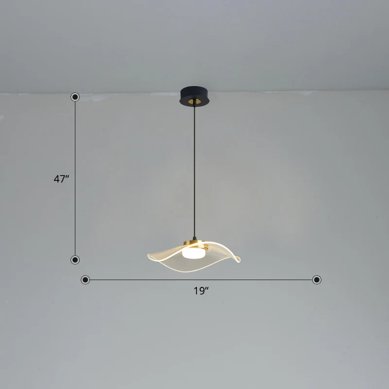 Pendule LED à volants, luminaire suspendu en acrylique transparent, simplicité, pour salle à manger Clearhalo