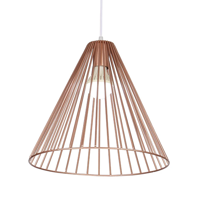 Pendule de restaurant conique en métal à 1 lumière suspendue contemporaine en or rose Clearhalo
