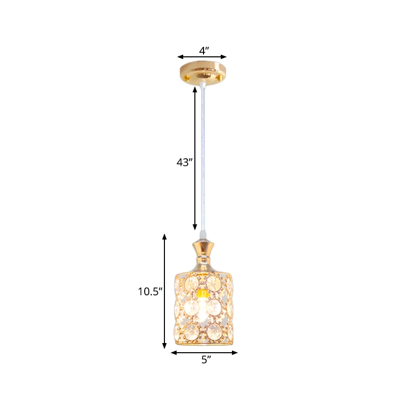Pendule tournesol à 3 couches avec cylindre, design moderne, cristal intégré, 1 ampoule, pendentif de restaurant en or Cle...