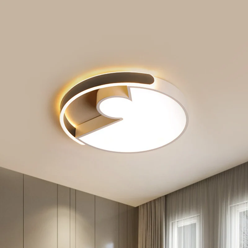 Plafond moderne à épissure arrondie en acrylique pour chambre à coucher, éclairage LED encastré de 18 "/ 22" de diamètre e...