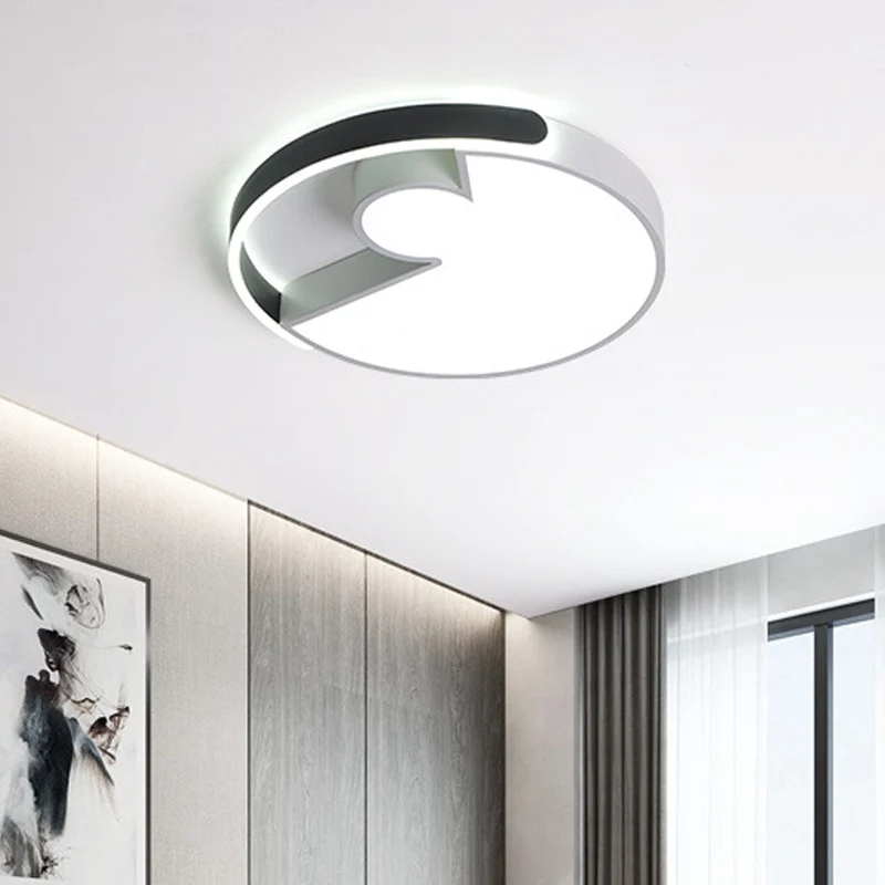 Plafond moderne à épissure arrondie en acrylique pour chambre à coucher, éclairage LED encastré de 18 "/ 22" de diamètre e...