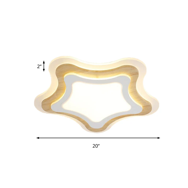 Plafonnier en acrylique à encastrer en forme d'étoile pour enfants, blanc, pour salle d'étude, salle à manger Clearhalo
