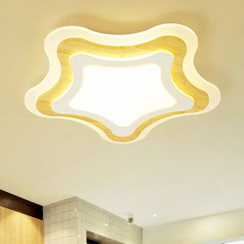 Plafonnier en acrylique à encastrer en forme d'étoile pour enfants, blanc, pour salle d'étude, salle à manger Clearhalo