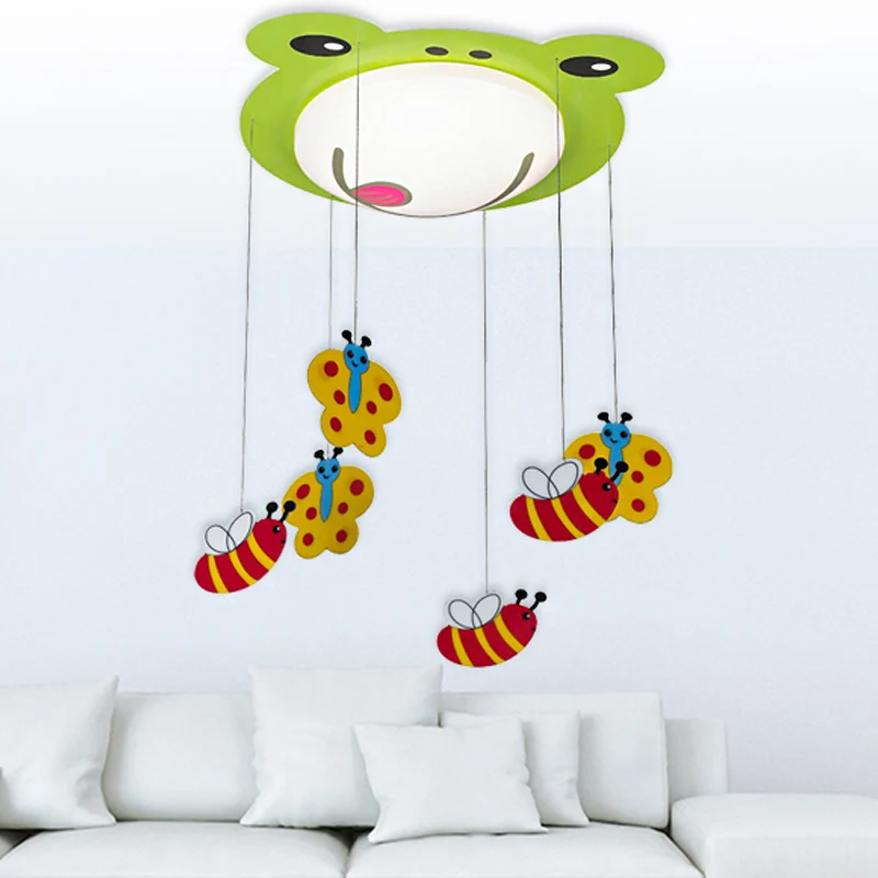 Plafonnier antibrouillard en acrylique avec motif papillon et abeille, plafonnier vert pour chambre de bébé Clearhalo