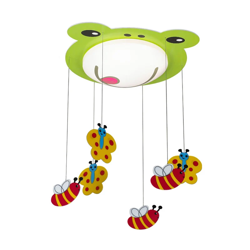Plafonnier antibrouillard en acrylique avec motif papillon et abeille, plafonnier vert pour chambre de bébé Clearhalo