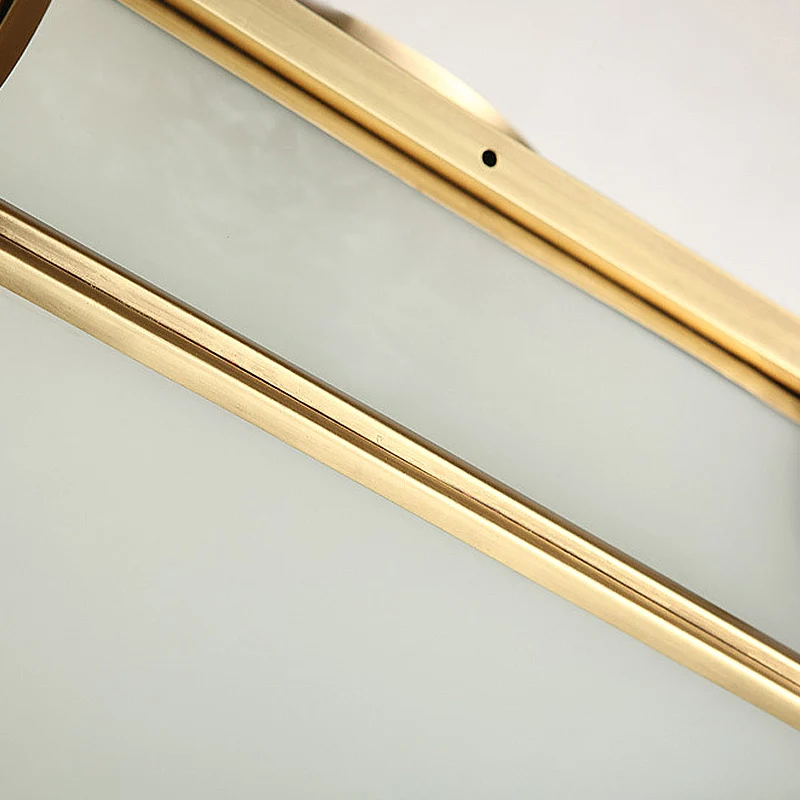 Plafonnier biseauté à 3 lumières, finition en laiton classique, abat-jour en verre opale, plafonnier encastré Clearhalo