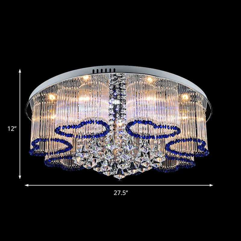 Plafonnier bleu en cristal de Style moderne, 3/5 lumières, luminaire décoratif de plafond, en forme de cœur, pour chambre...