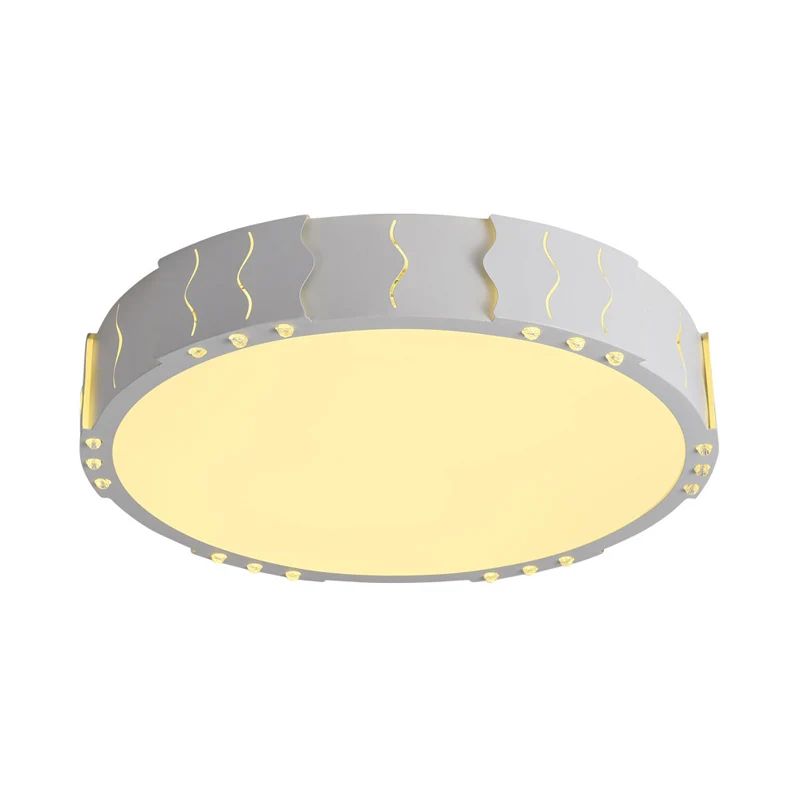 Plafonnier carré/rond blanc moderne en acrylique LED, luminaire de plafond pour salon, éclairage chaud/blanc Clearhalo
