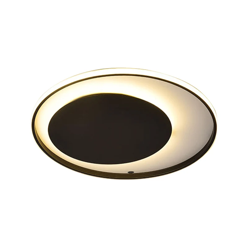 Plafonnier Cercle Noir Style Simple Acrylique 18"/23,5" Large Éclairage LED Encastré en Lumière Chaude/Blanche Clearhalo