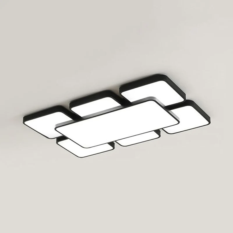 Plafonnier de chambre à coucher à abat-jour carré/rectangulaire en acrylique 20,5"/24,5" W 5/7 lumières Lampe encastrée de...