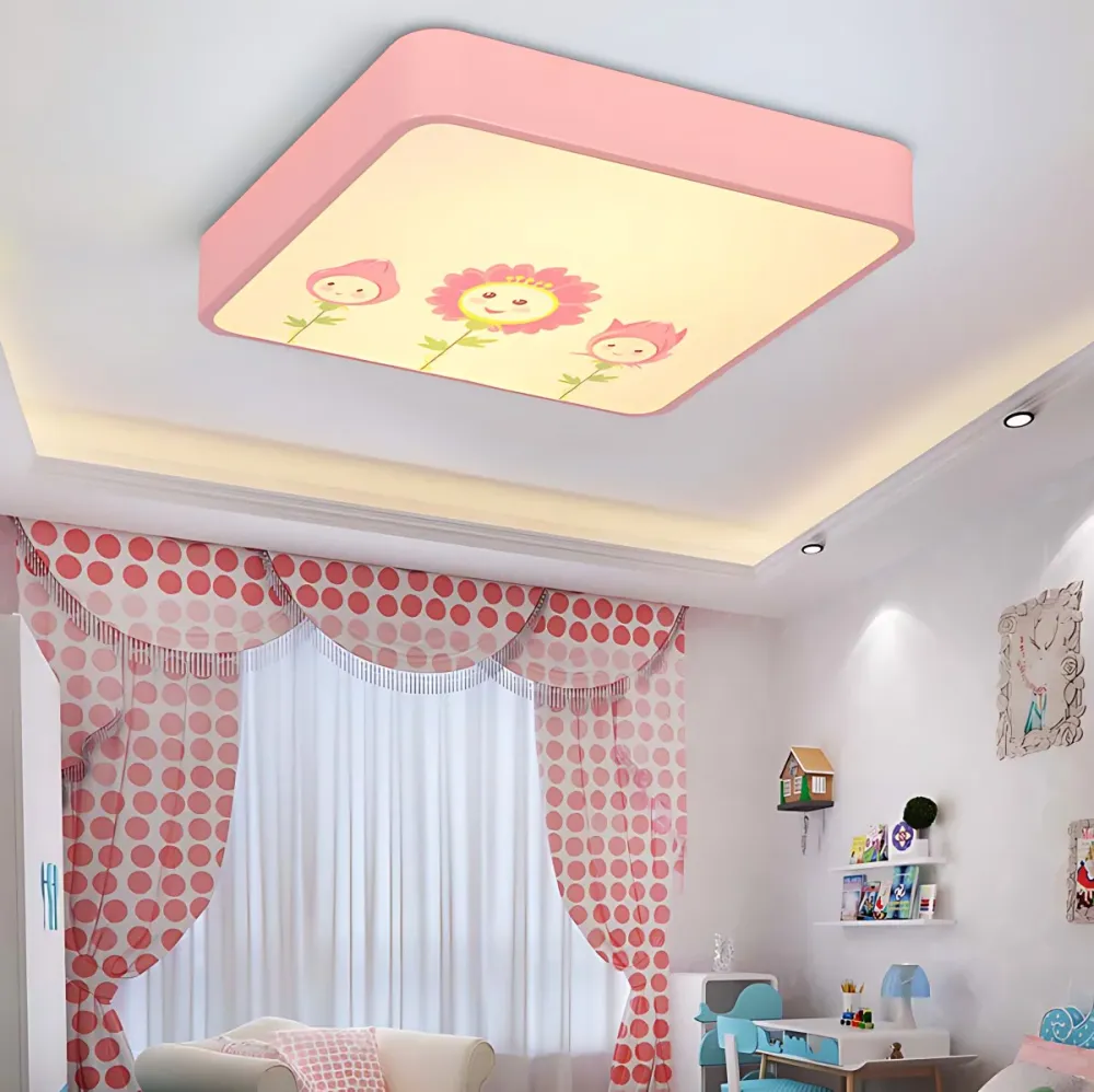 Plafonnier de chambre d'enfant en acrylique, luminaire de plafond à montage encastré, dessin animé Clearhalo