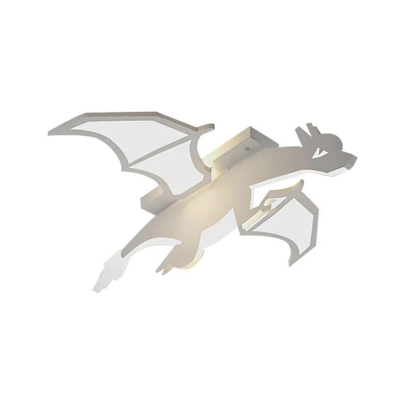 Plafonnier Charizard pour chambre de garçon, plafonnier LED en acrylique, dessin animé, blanc Clearhalo