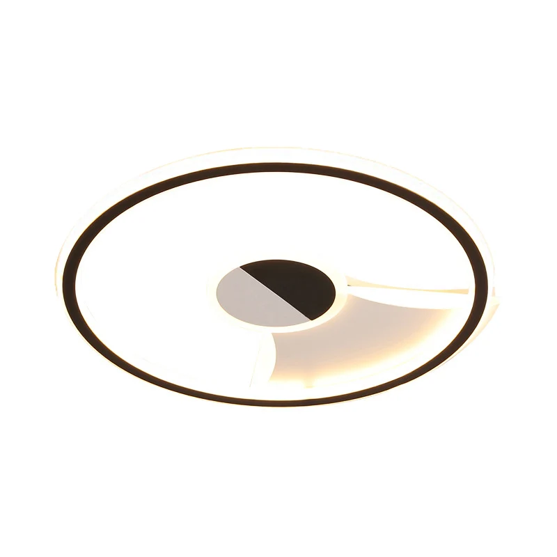 Plafonnier circulaire en acrylique à LED de style simple, noir et blanc, 16"/19,5"/23,5" de diamètre, plafonnier LED pour...