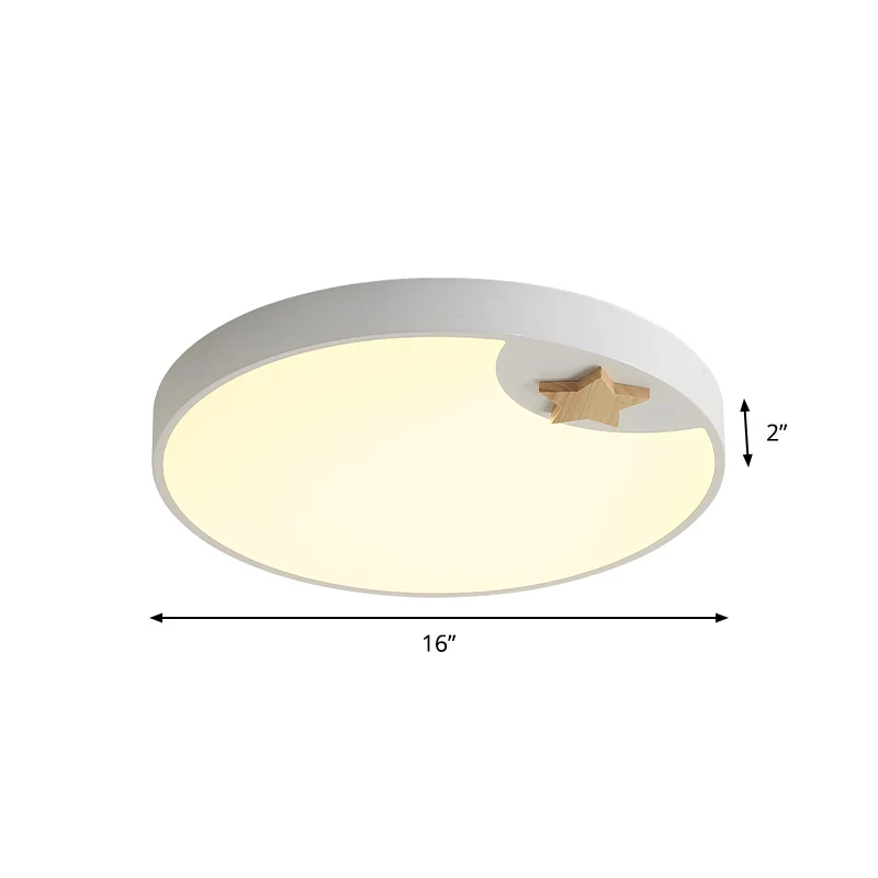 Plafonnier circulaire en acrylique, luminaire contemporain à LED de 16/19,5 pouces de large, blanc, avec décoration en for...