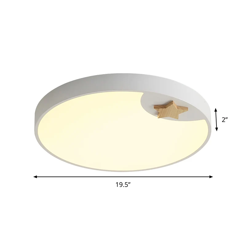 Plafonnier circulaire en acrylique, luminaire contemporain à LED de 16/19,5 pouces de large, blanc, avec décoration en for...