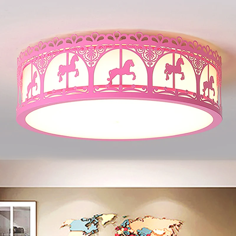 Plafonnier circulaire en acrylique à montage encastré, plafonnier contemporain moderne pour chambre d'enfant Clearhalo