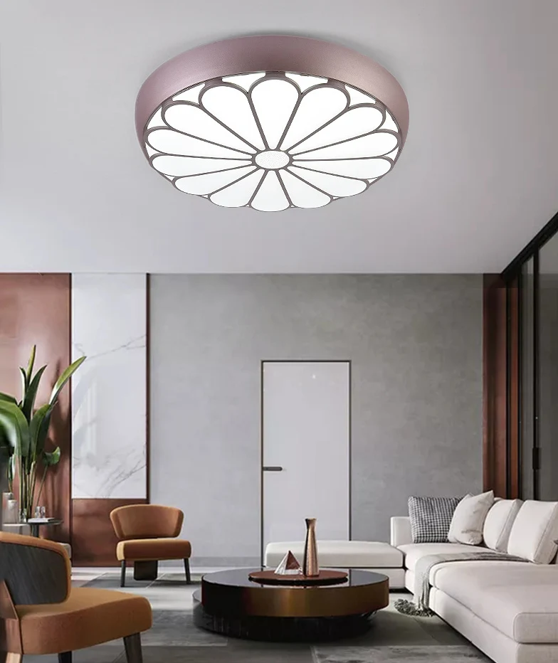 Plafonnier circulaire encastré en métal Floral, éclairage LED de Style moderne pour chambre à coucher Clearhalo
