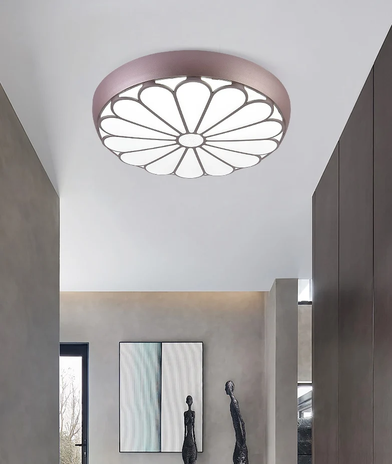 Plafonnier circulaire encastré en métal Floral, éclairage LED de Style moderne pour chambre à coucher Clearhalo