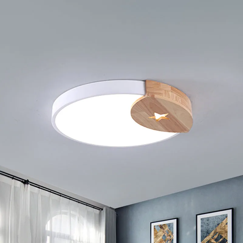 Plafonnier circulaire moderne en acrylique blanc à LED de 9 "/ 12" de largeur, lumière blanche/chaude Clearhalo