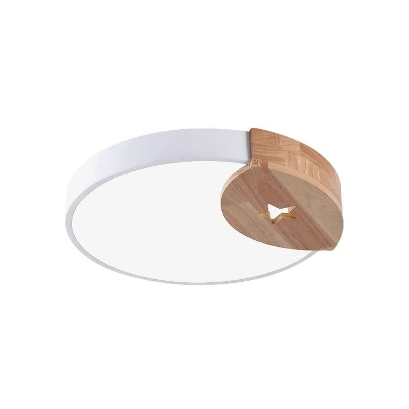 Plafonnier circulaire moderne en acrylique blanc à LED de 9 "/ 12" de largeur, lumière blanche/chaude Clearhalo