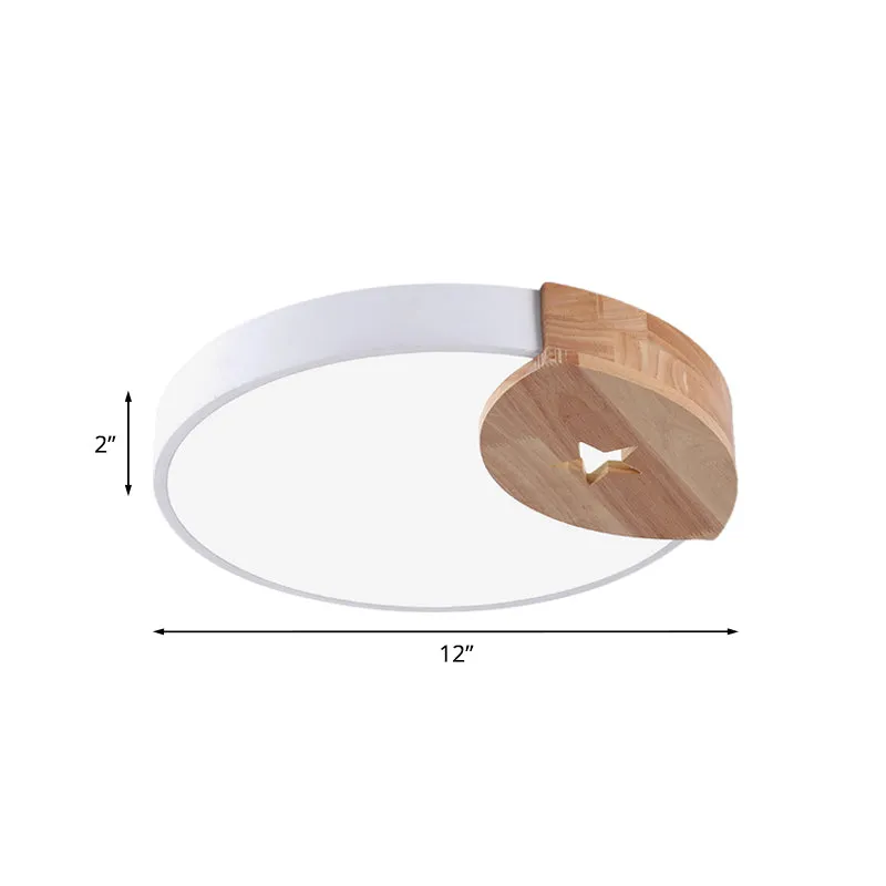 Plafonnier circulaire moderne en acrylique blanc à LED de 9 "/ 12" de largeur, lumière blanche/chaude Clearhalo