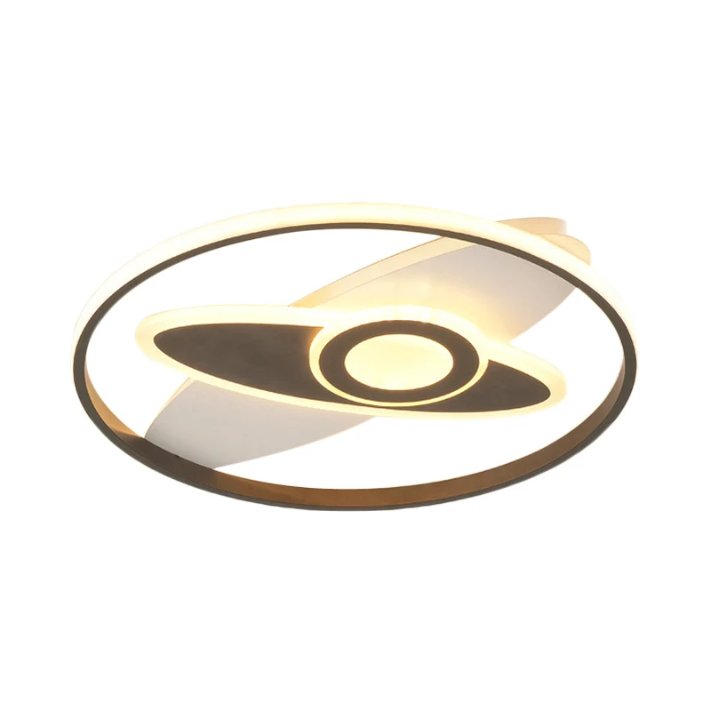 Plafonnier circulaire moderne en acrylique noir et blanc, luminaire encastré à LED Clearhalo