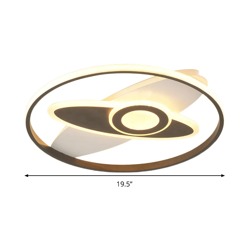 Plafonnier circulaire moderne en acrylique noir et blanc, luminaire encastré à LED Clearhalo