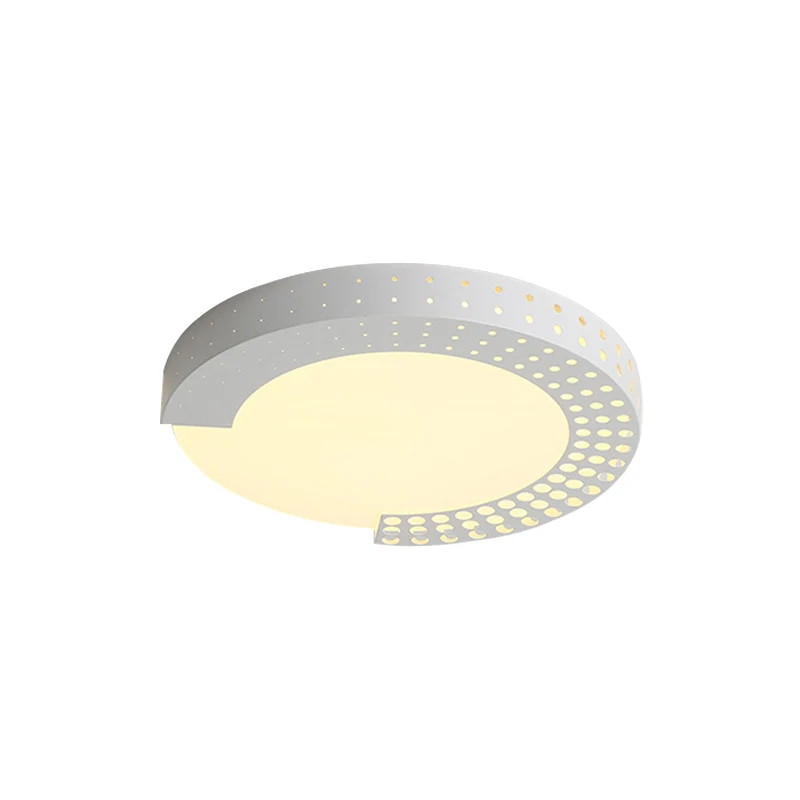 Plafonnier circulaire moderne avec demi-anneau en acrylique, plafonnier LED pour chambre de bébé Clearhalo