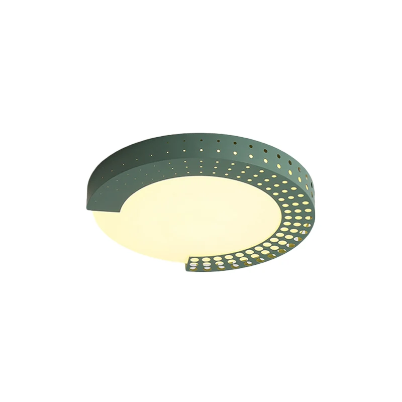 Plafonnier circulaire moderne avec demi-anneau en acrylique, plafonnier LED pour chambre de bébé Clearhalo