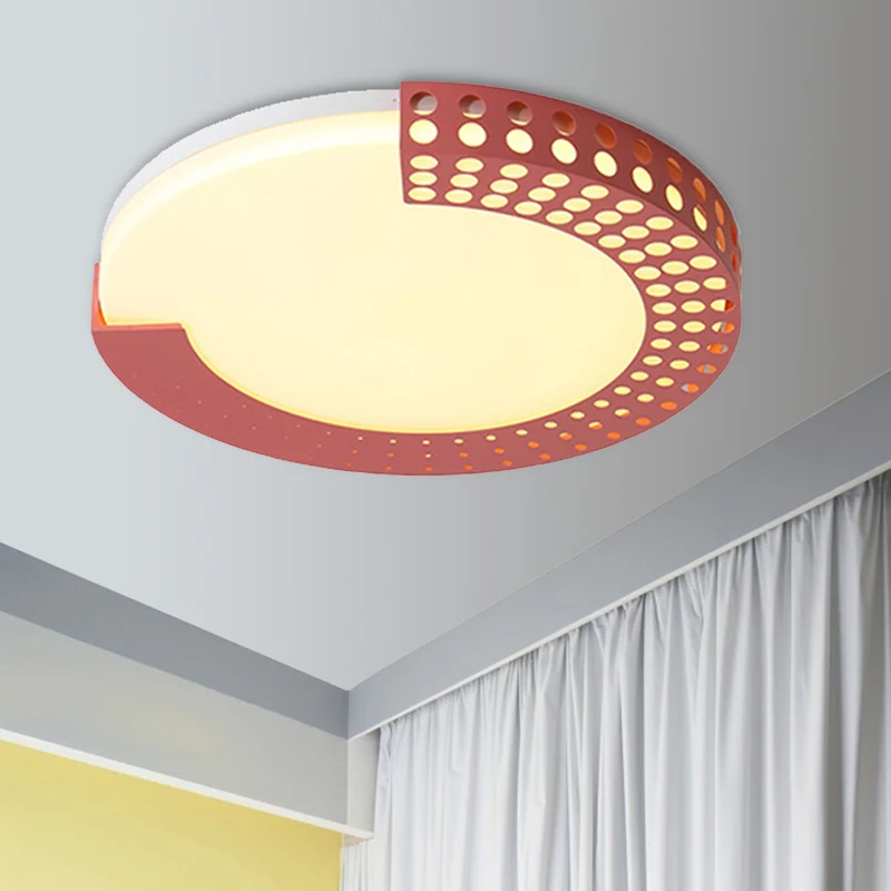 Plafonnier circulaire moderne avec demi-anneau en acrylique, plafonnier LED pour chambre de bébé Clearhalo