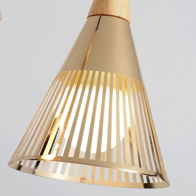 Plafonnier conique métallique avec abat-jour cage, luminaire suspendu contemporain à 1 lumière pour chambre à coucher, noi...