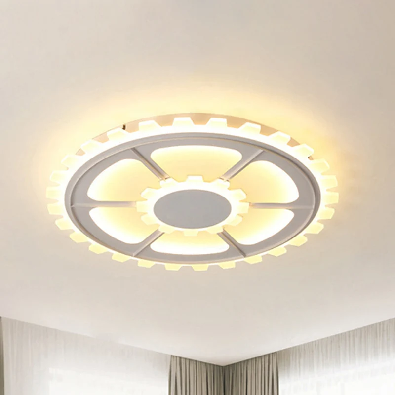 Plafonnier contemporain à fleurs en acrylique blanc, plafonnier LED pour chambre d'enfant Clearhalo