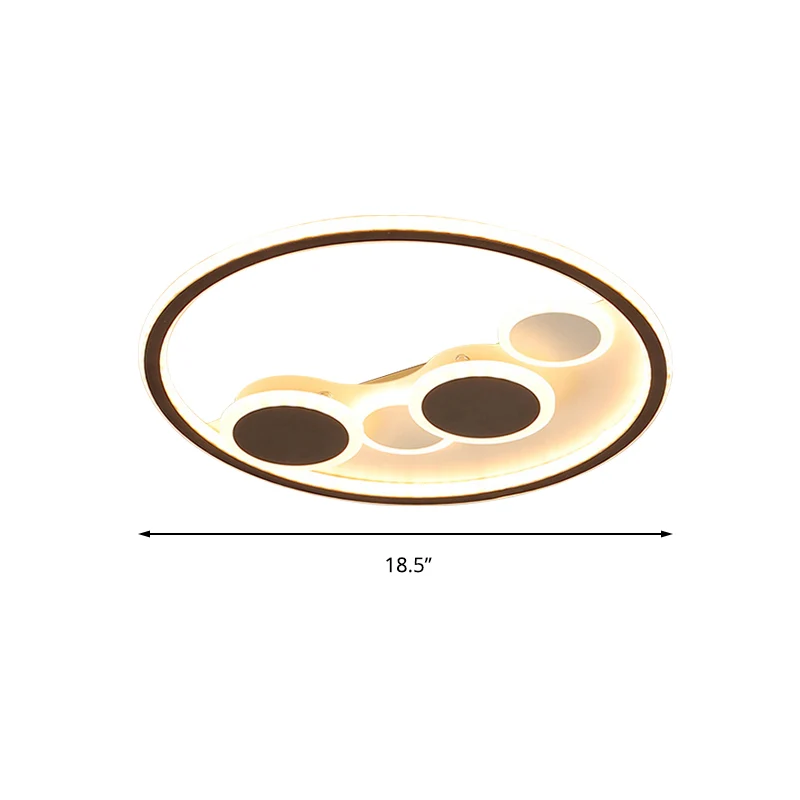 Plafonnier contemporain en forme de bulle en acrylique noir LED pour magasin de tissus Clearhalo