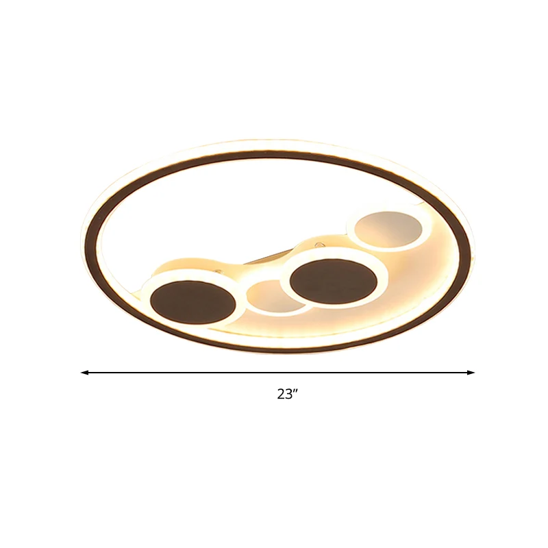 Plafonnier contemporain en forme de bulle en acrylique noir LED pour magasin de tissus Clearhalo