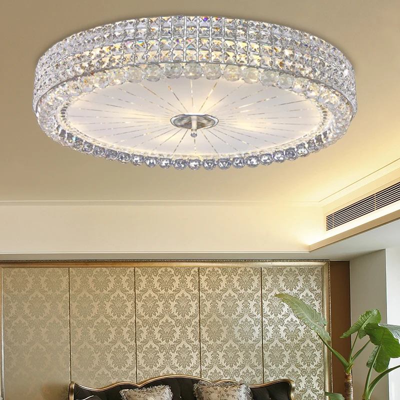 Plafonnier contemporain à montage encastré à plusieurs têtes en cristal transparent, 16 / 19,5 po de largeur, chrome Clear...