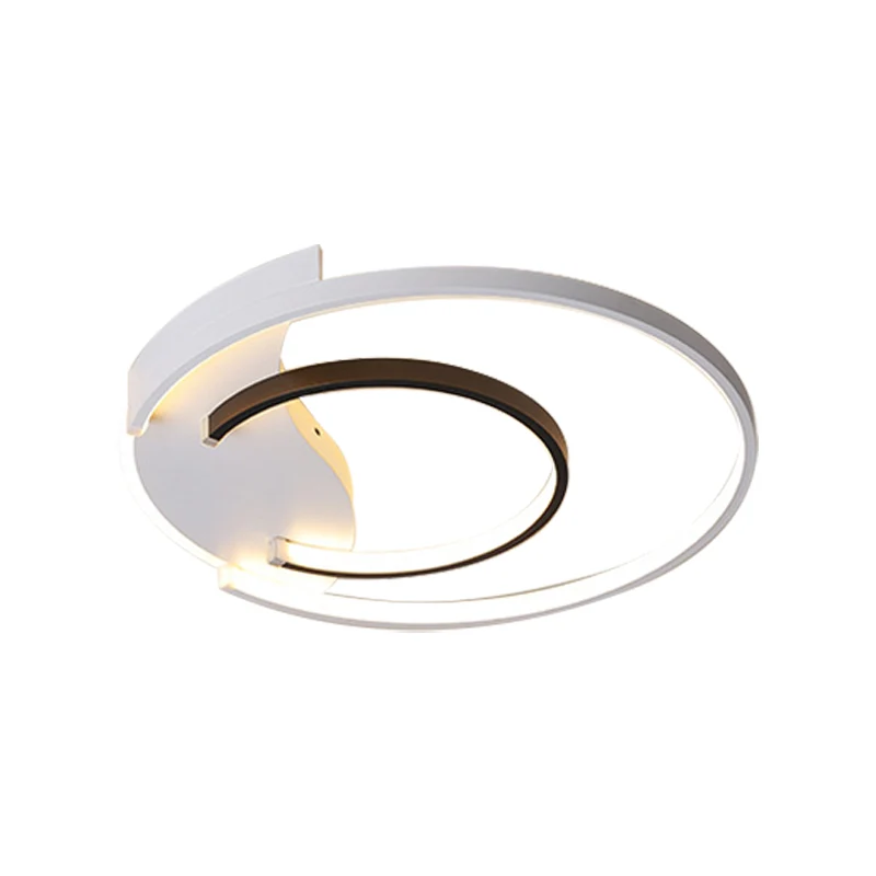 Plafonnier à Double anneau de 16 "/ 19.5", éclairage moderne et unique, blanc chaud/blanc/ajusté en continu Clearhalo