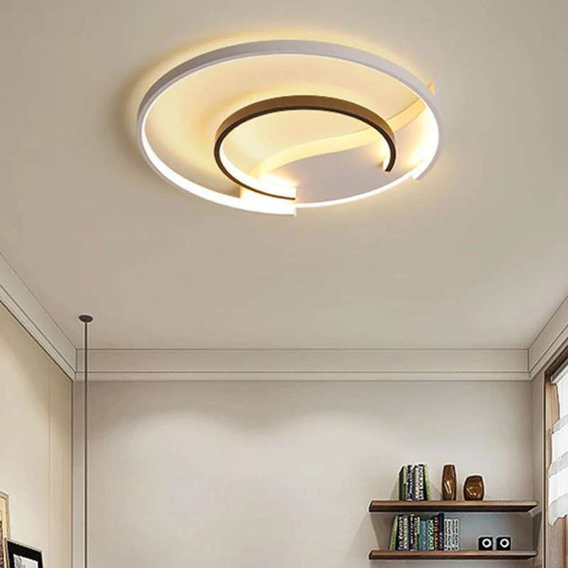 Plafonnier à Double anneau de 16 "/ 19.5", éclairage moderne et unique, blanc chaud/blanc/ajusté en continu Clearhalo