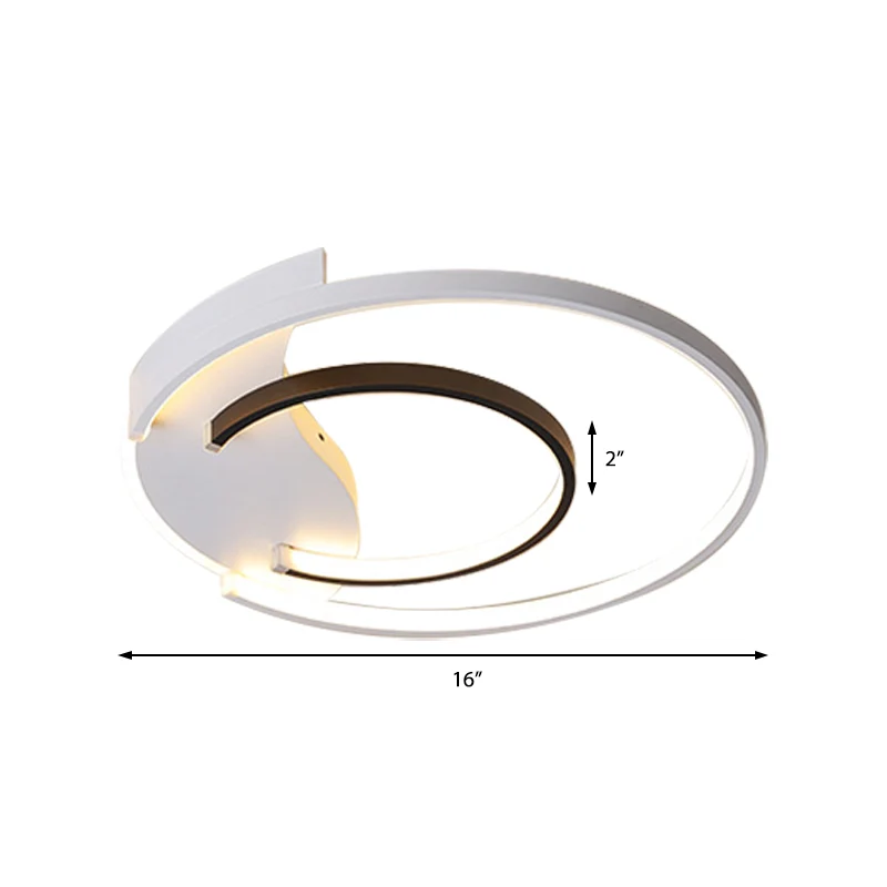 Plafonnier à Double anneau de 16 "/ 19.5", éclairage moderne et unique, blanc chaud/blanc/ajusté en continu Clearhalo