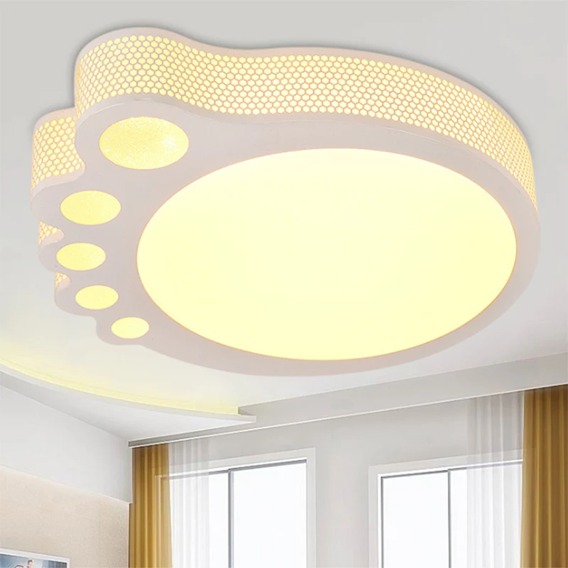 Plafonnier encastré en acrylique pour chambre d'enfant, plafonnier de dessin animé en blanc Clearhalo